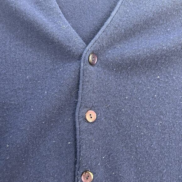 Vintage 70s JCPenney Sweater Cardigan Men's L Blue Button Up Long Sleeve L - Picture 4 of 8